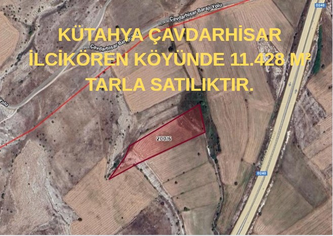 KÜTAHYA ÇAVDARHİSAR İLCİKÖREN KÖYÜNDE 11.428 M² TARLA SATILIKTIR. - KÜTAHYA ÇAVDARHİSAR fotoğraf 6